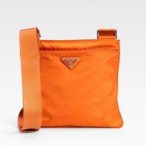 Prada preowned nylon , cross body with the zipper in the front and inside .